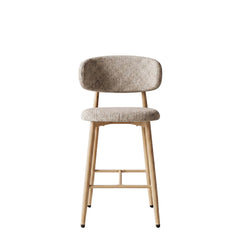 Osaka Bar Stool - Taupe - Beige Metal Legs