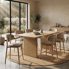 Osaka Bar Stool - Taupe - Beige Metal Legs