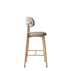 Osaka Bar Stool - Taupe - Beige Metal Legs