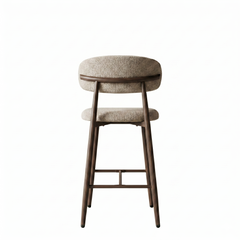 Osaka Bar Stool - Taupe - Brown Metal Legs