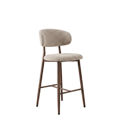 Osaka Bar Stool - Taupe - Brown Metal Legs