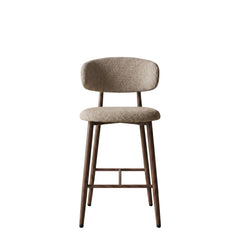 Osaka Bar Stool - Taupe - Brown Metal Legs
