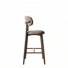 Osaka Bar Stool - Taupe - Brown Metal Legs