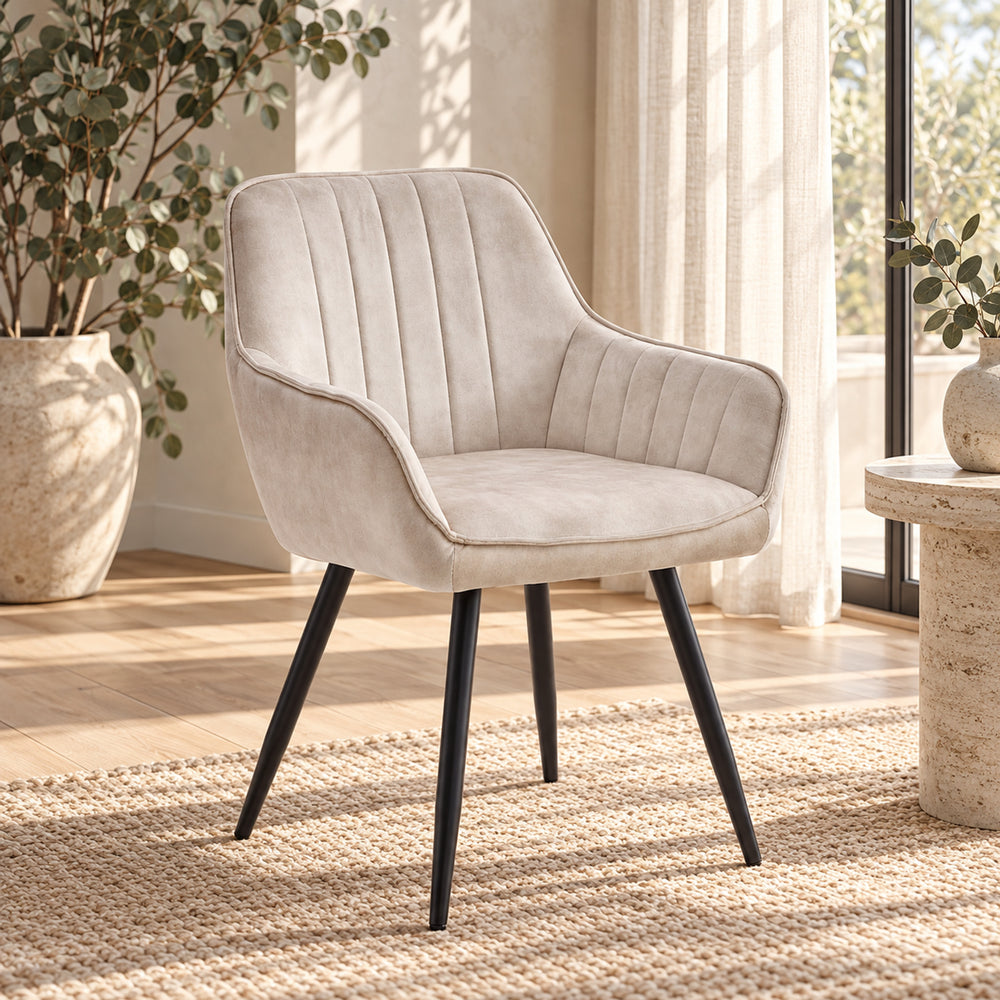 Ozzy Esszimmerstuhl - Beige Adore Samt