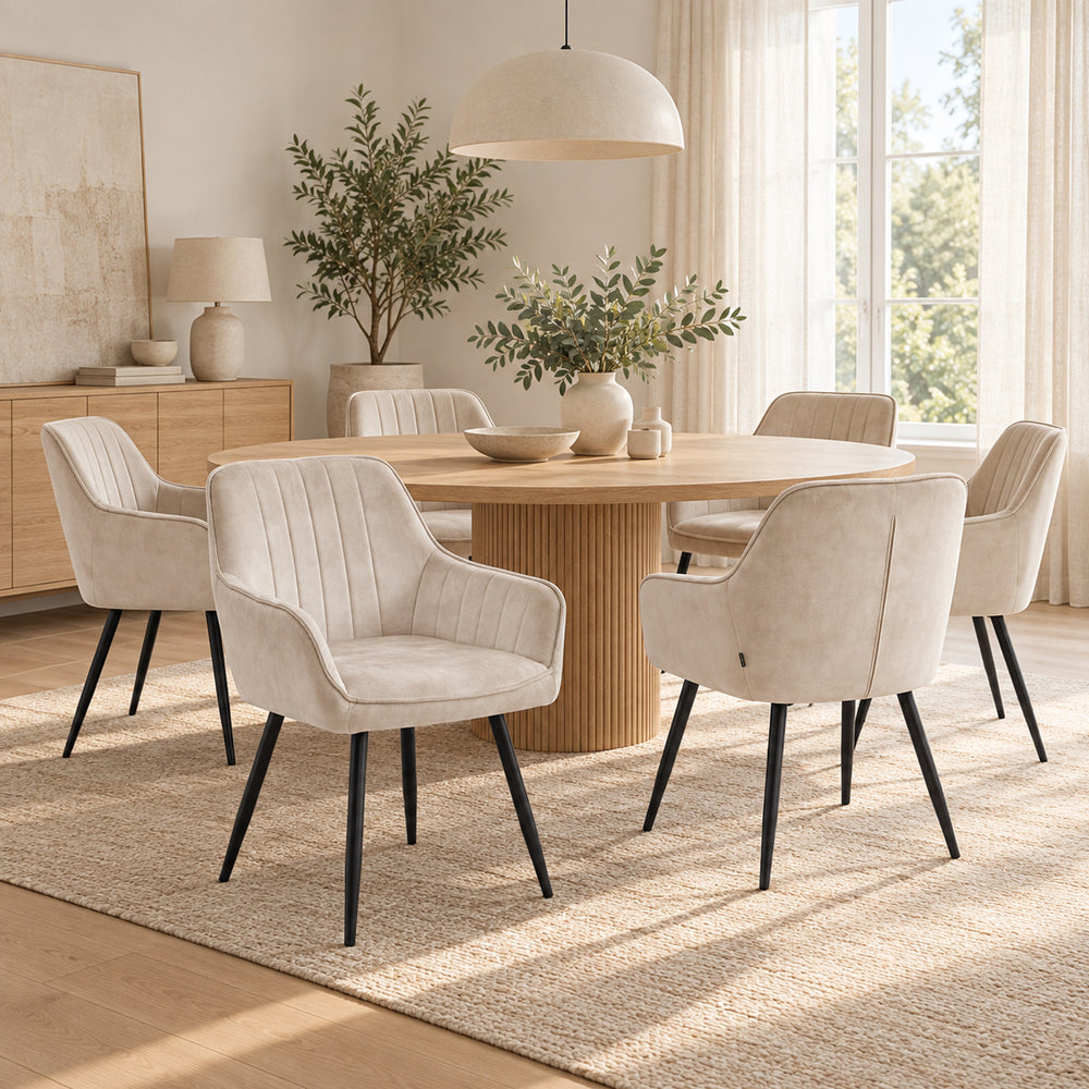 Ozzy Esszimmerstuhl - Beige Adore Samt