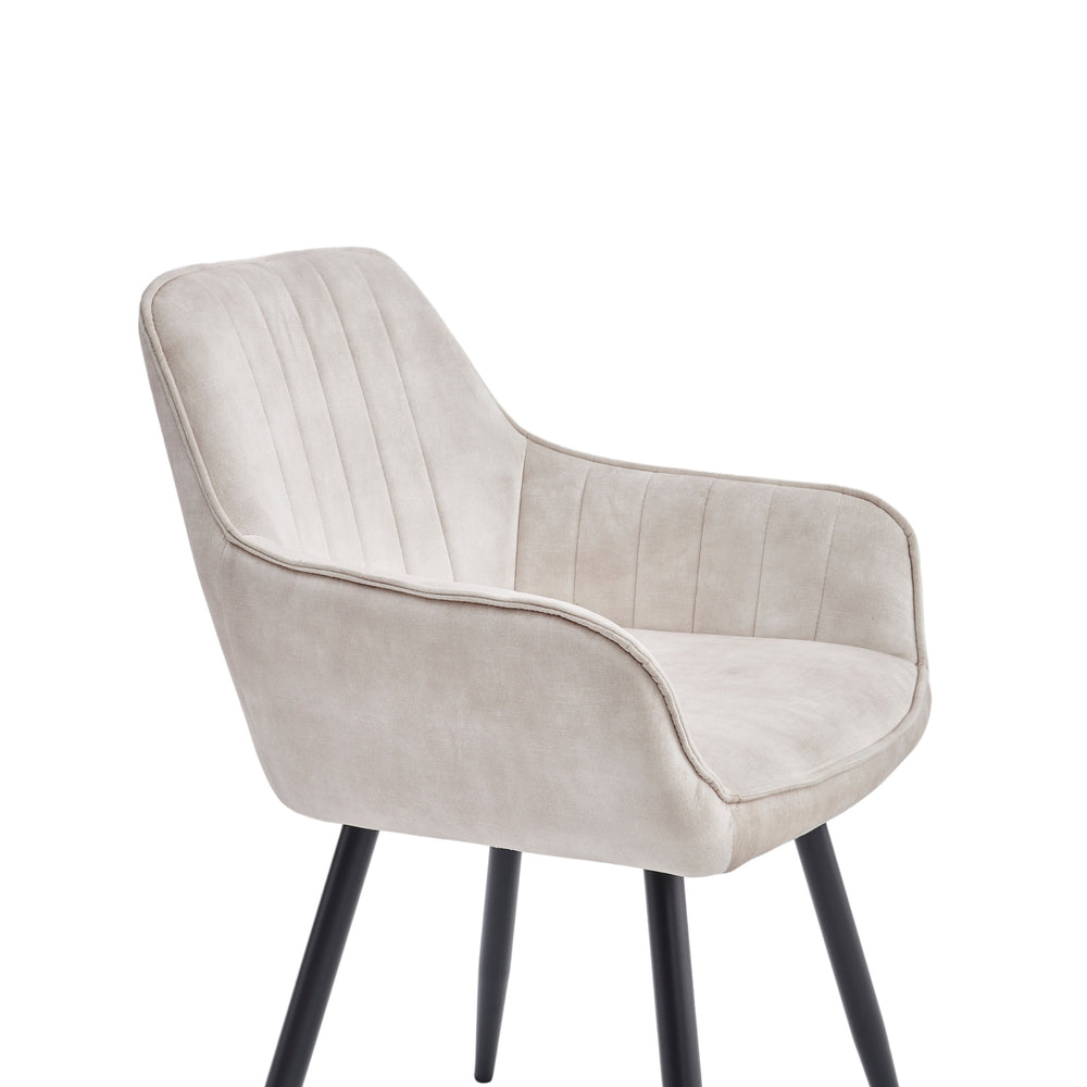 Ozzy Esszimmerstuhl - Beige Adore Samt