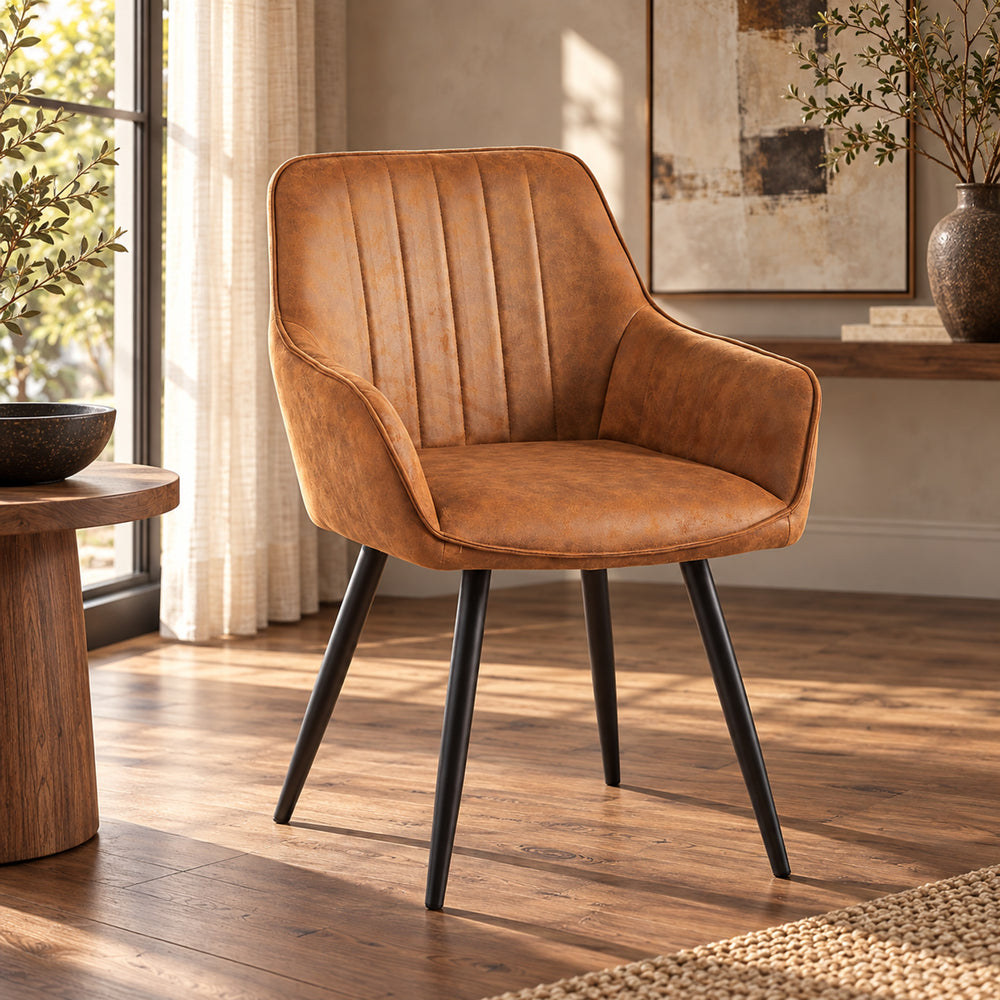 Ozzy Esszimmerstuhl - Cognac Mikrofaser