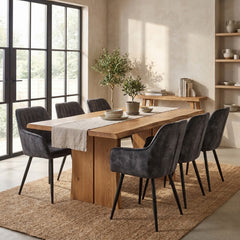Chaise de salle à manger Ozzy – Velours Adore gris