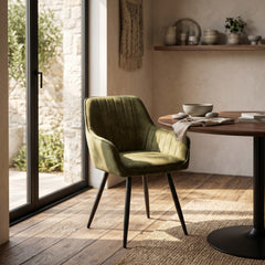 Ozzy Dining Chair – Green Adore Velvet