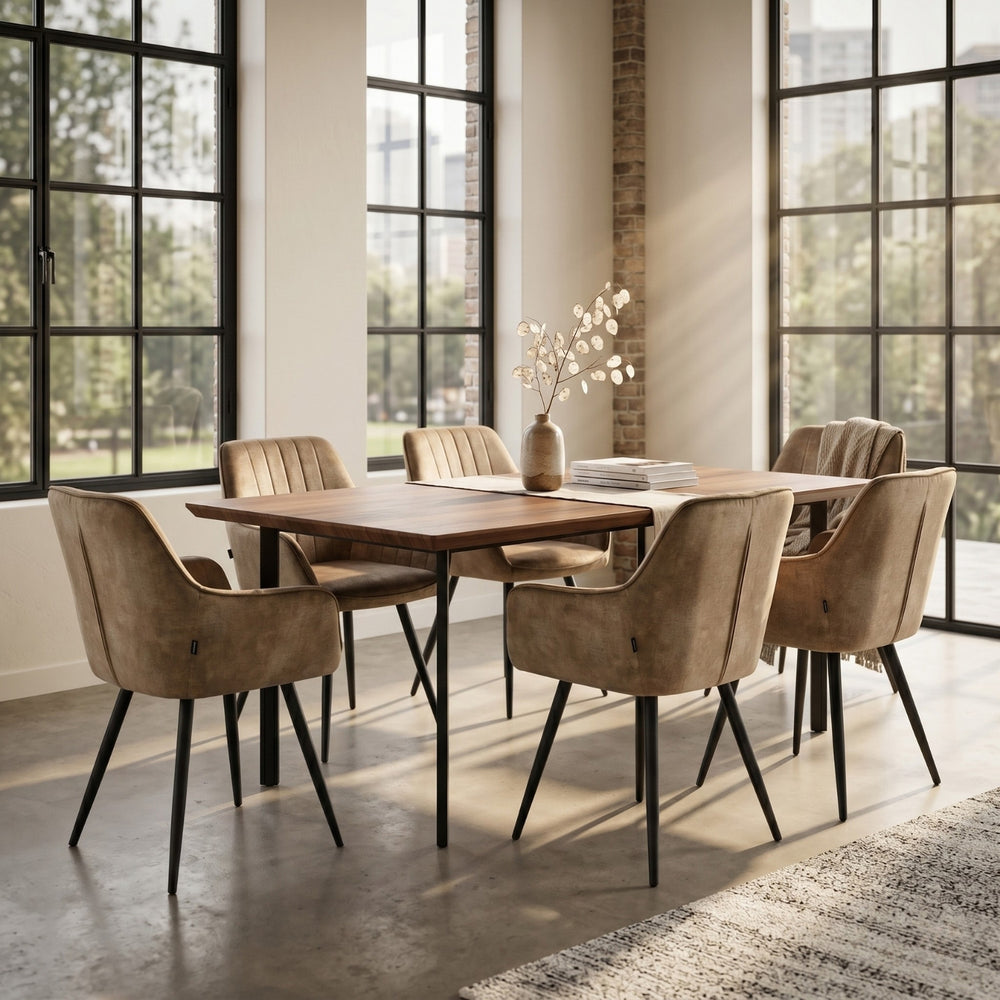 Chaise de salle à manger Ozzy – Velours Adore taupe