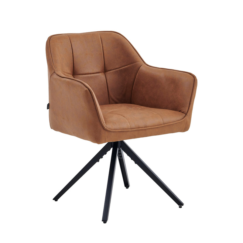 Sedia da pranzo Pearl - Microfibra Cognac