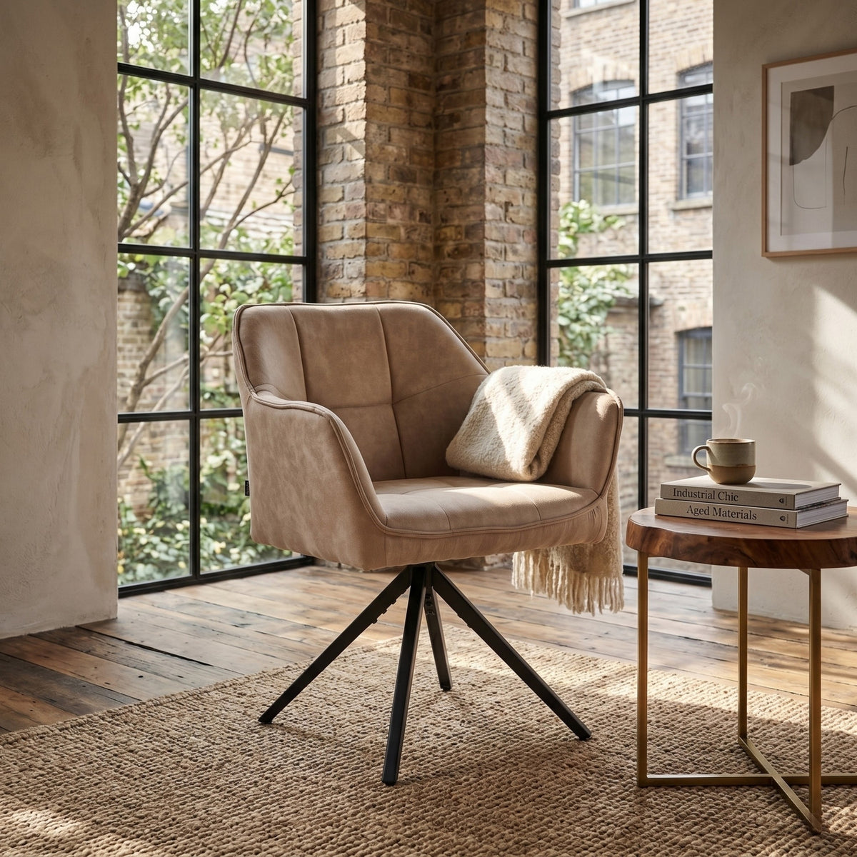 Sedia da pranzo Pearl - Microfibra beige