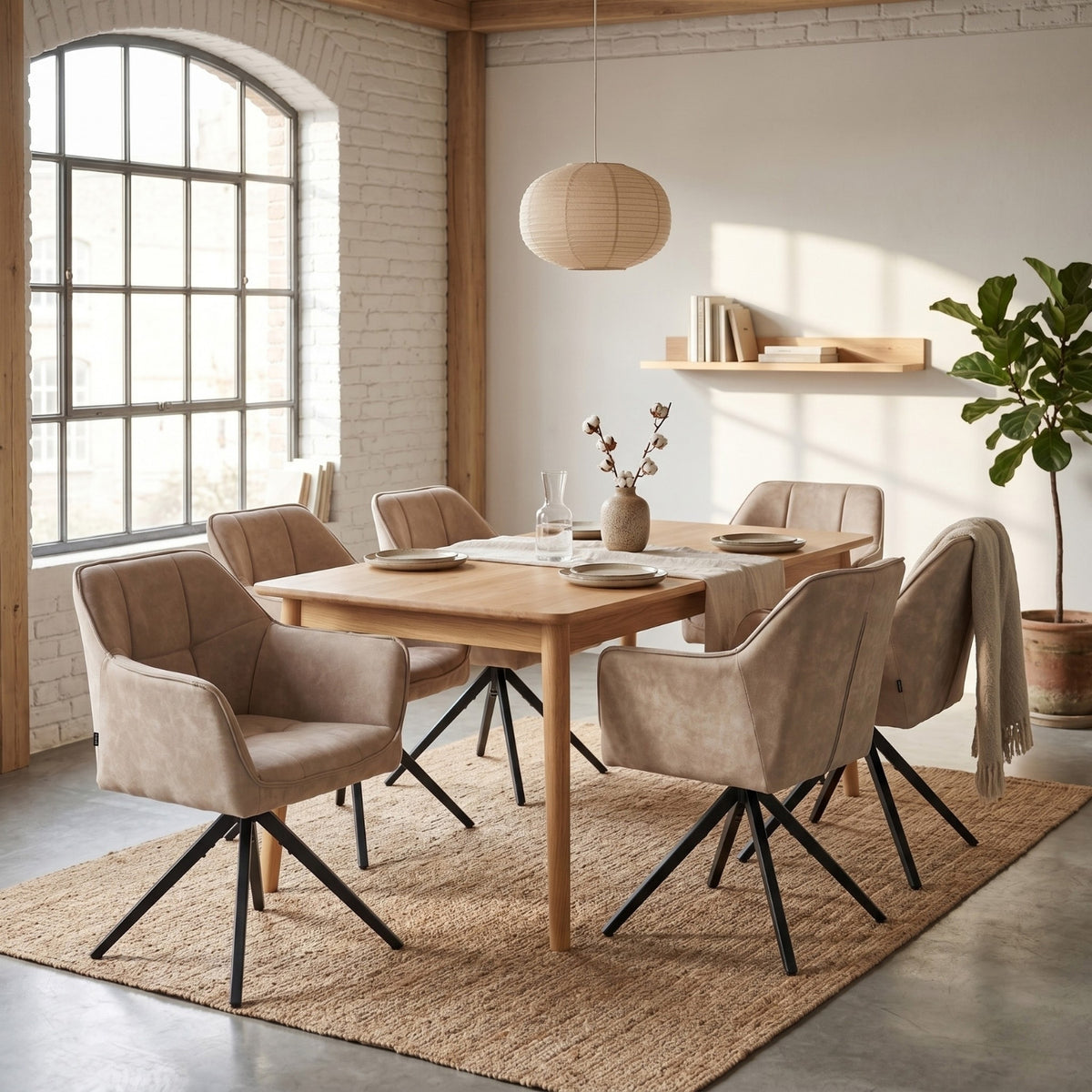 Sedia da pranzo Pearl - Microfibra beige