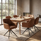 Sedia da pranzo Pearl - Microfibra Cognac
