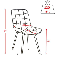 Quadra Eetkamerstoel - Antraciet Microfiber