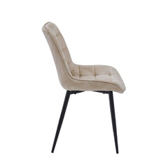 Quadra Sedia Da Pranzo - Beige Adore Velluto