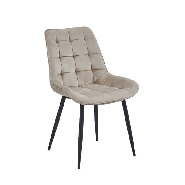Chaise de salle à manger Quadra - Velours beige
