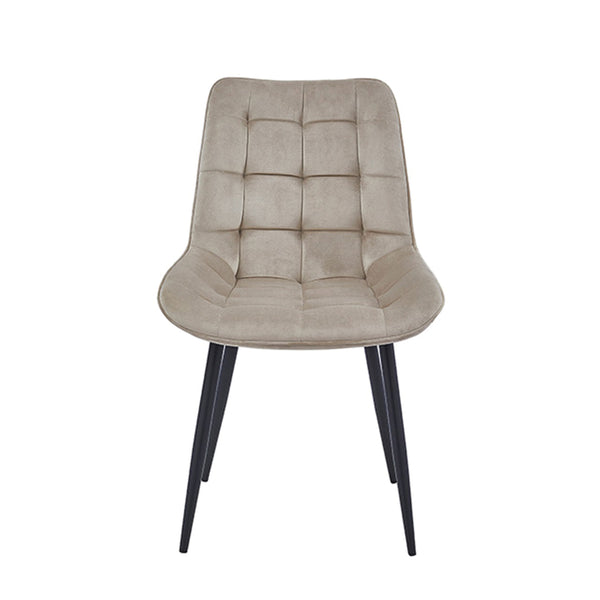 Chaise de salle à manger Quadra - Velours beige