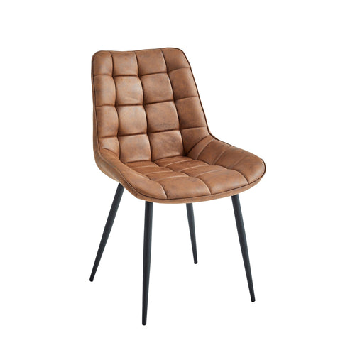 Sedia da pranzo Quadra - Microfibra Cognac