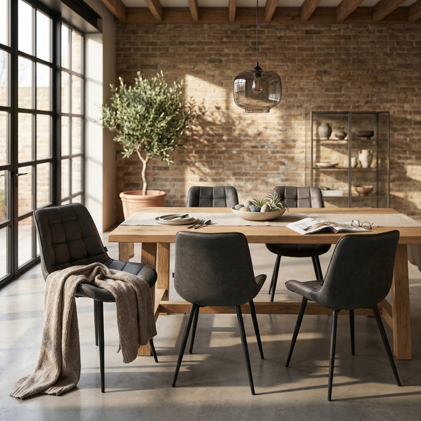 Quadra Dining Chair - Anthracite Microfiber