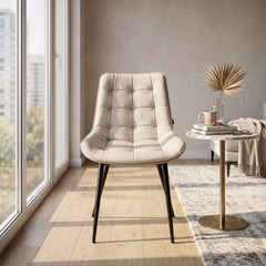 Quadra Sedia Da Pranzo - Beige Adore Velluto