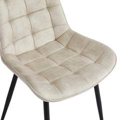Quadra Sedia Da Pranzo - Beige Adore Velluto