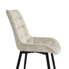 Quadra Sedia Da Pranzo - Beige Adore Velluto