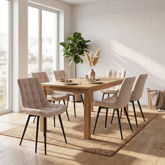 Quadra Eetkamerstoel - Beige Chenille