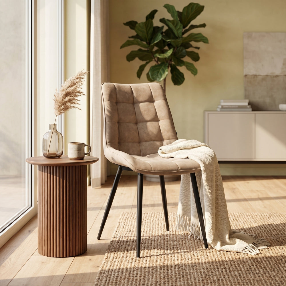 Quadra Eetkamerstoel - Beige Microvezel