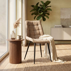 Quadra Eetkamerstoel - Beige Microvezel
