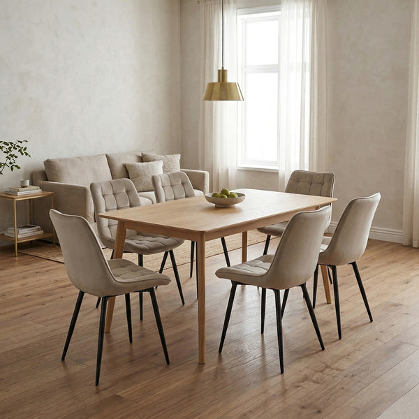 Chaise de salle à manger Quadra - Velours beige