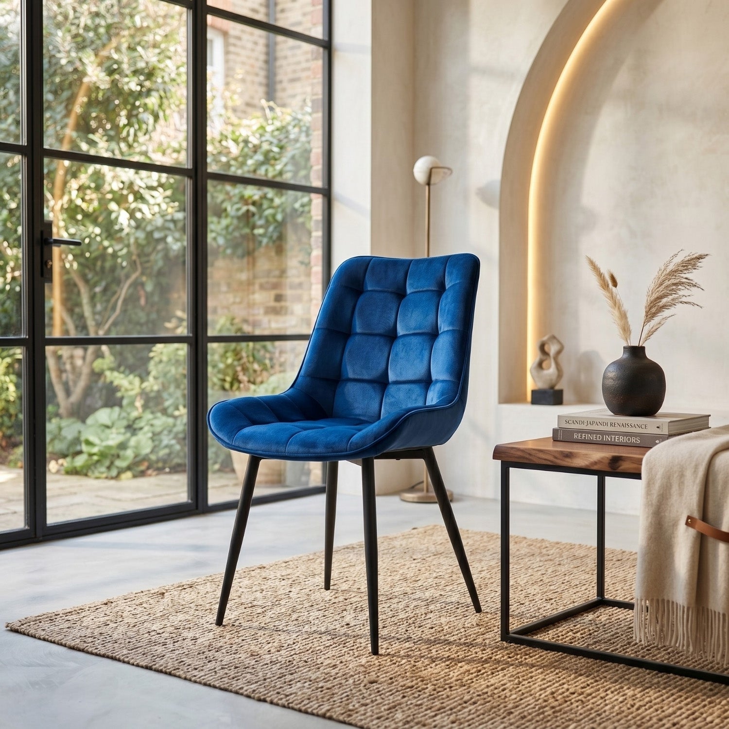 Quadra Eetkamerstoel - Blauw Velvet