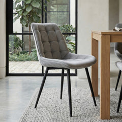 Quadra Dining Chair - Grey Velvet