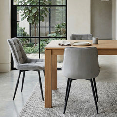 Quadra Dining Chair - Grey Velvet