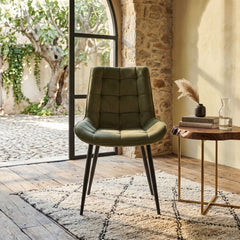 Quadra Dining Chair - Olive Green Velvet