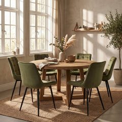 Quadra Dining Chair - Olive Green Velvet