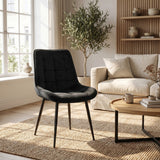 Chaise de salle à manger Quadra - Velours noir