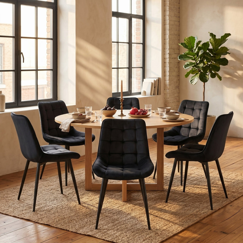Chaise de salle à manger Quadra - Velours noir