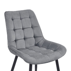 Quadra Eetkamerstoel - Grijs Velvet
