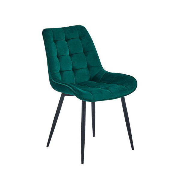 Chaise de salle à manger Quadra - Velours vert