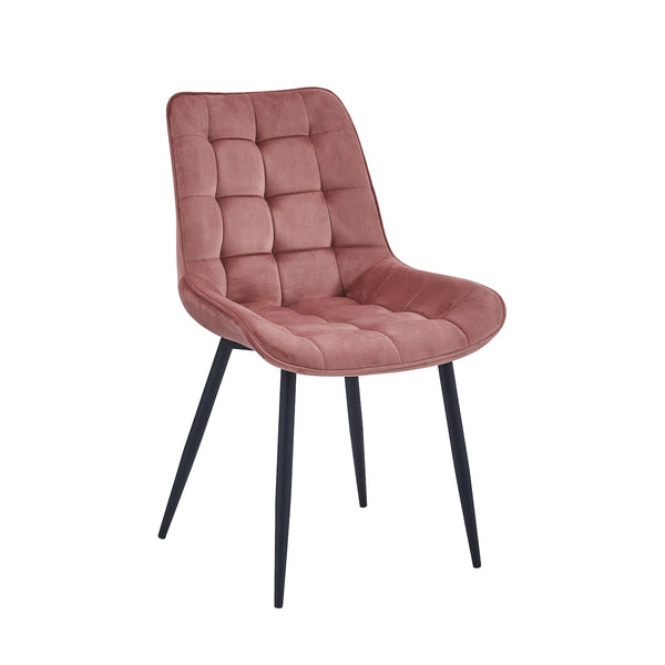 Quadra Esszimmerstuhl - Rosa Samt