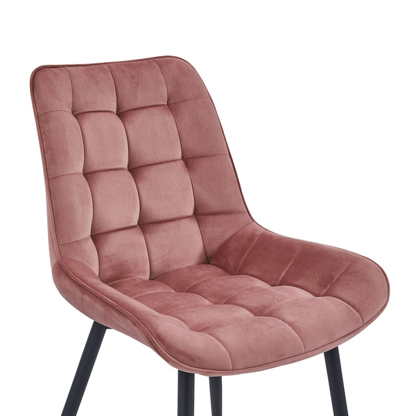 Quadra Esszimmerstuhl - Rosa Samt