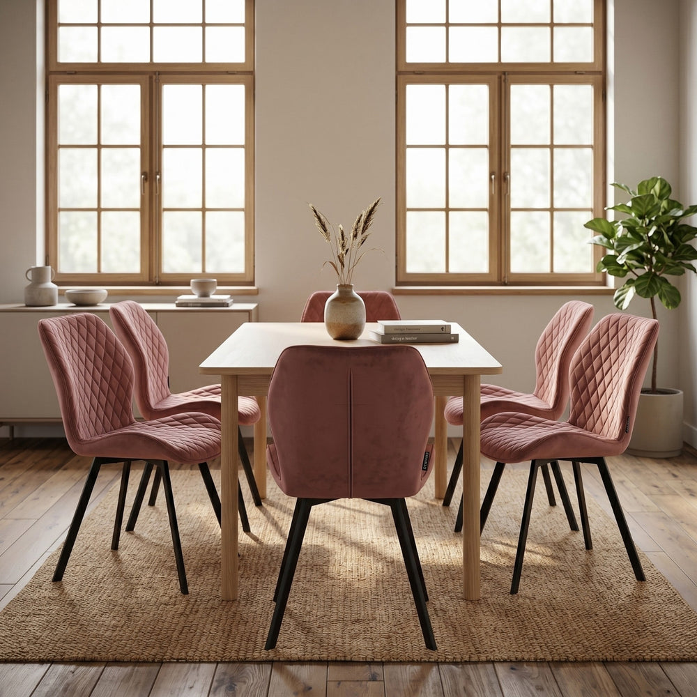 Rio Eetkamerstoel - Roze Velvet