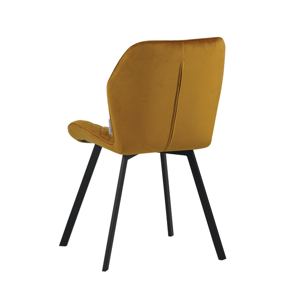 Chaise de salle à manger Rio - Velours jaune ocre