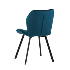 Chaise de salle à manger Rio - Velours pétrole