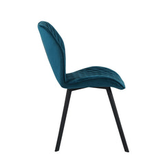 Chaise de salle à manger Rio - Velours pétrole