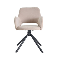 Roma Esszimmerstuhl - Beigefarbener Samt