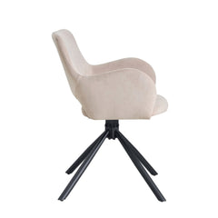 Roma Esszimmerstuhl - Beigefarbener Samt