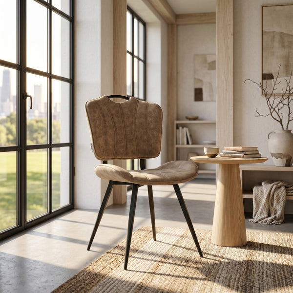 Rondo Esszimmerstuhl - Beige Mikrofaser