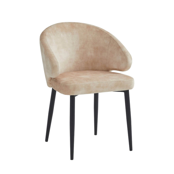 Ruby Dining Chair - Yellow Beige Adore Velvet
